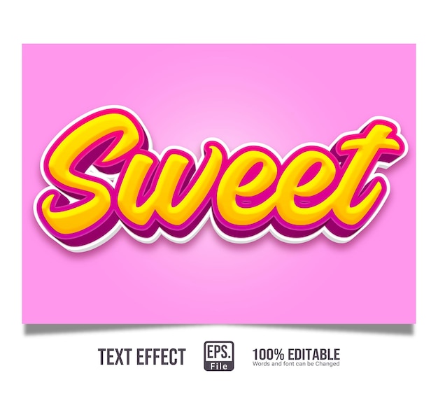 Elegant sweet editable text effect style