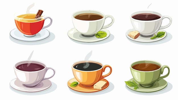 Elegant Tea Cup Vector Set for Tea Time Clip Art