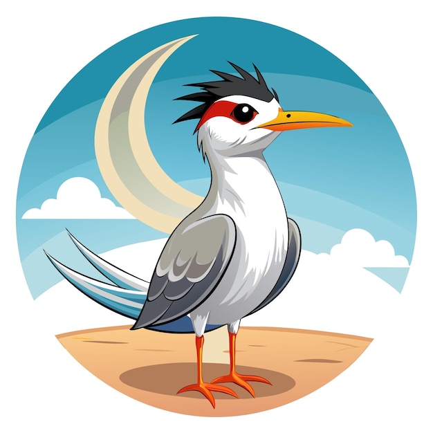 Elegant Tern bird rejected smiles island vector