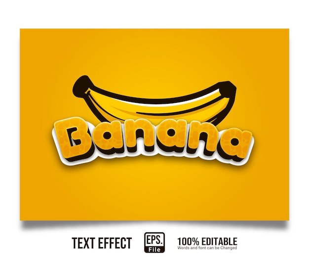 Elegant text effect 3D banana