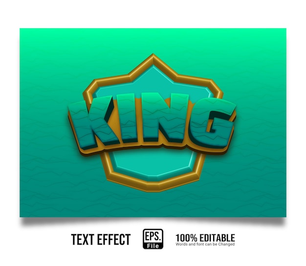 Elegant text effect 3D king