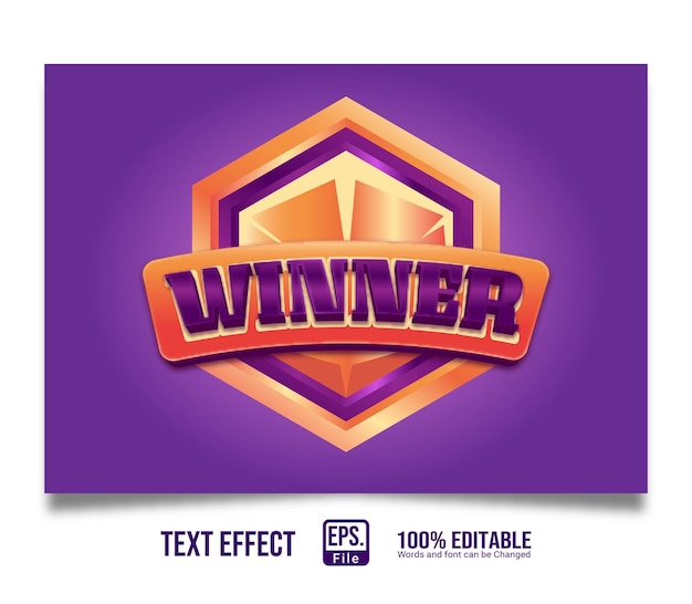 Elegant Text effect 3D winner