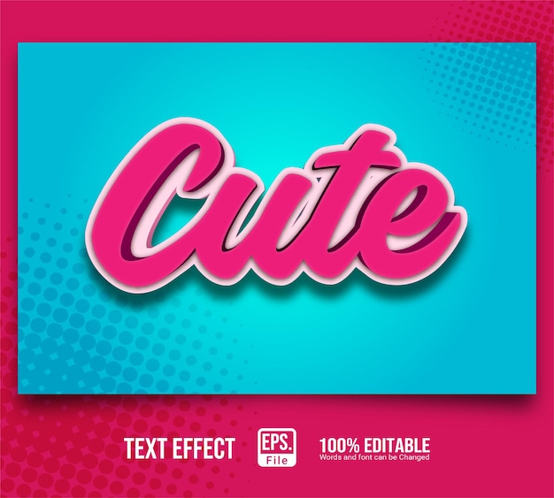 Elegant text effect Cute