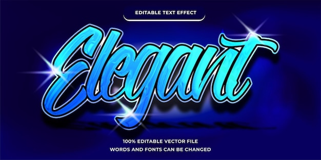 Elegant text effect modern font style editable with blue white gradient