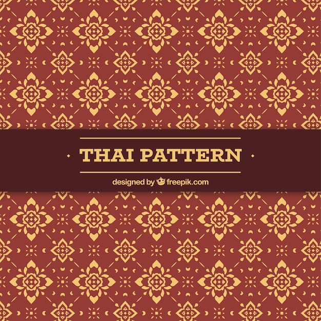 Elegant thai pattern with flat design