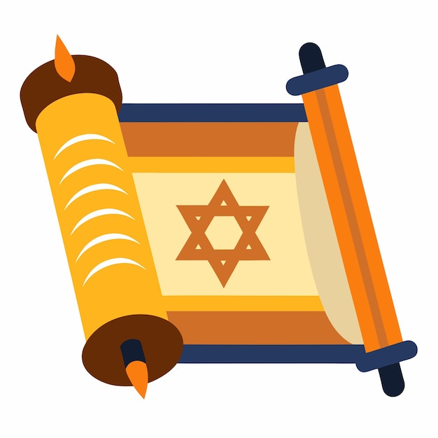 Vector elegant vector design of a torah scroll book sacred and detailed