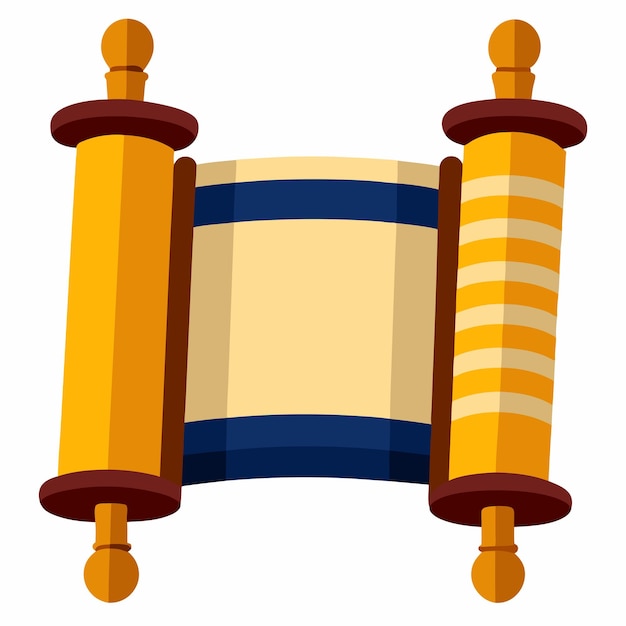 Elegant Vector Design of a Torah Scroll Book Sacred and Detailed