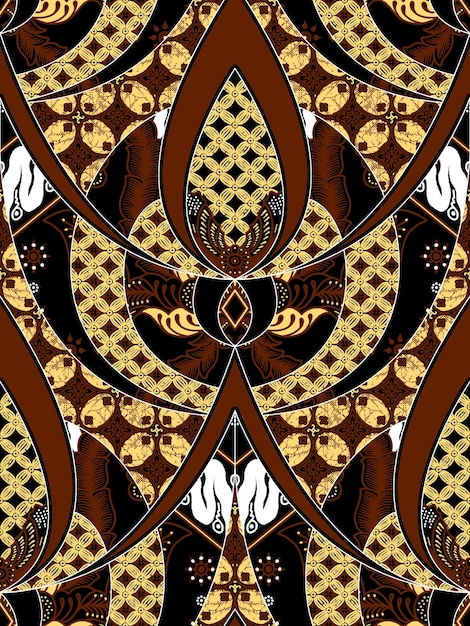 elegant vector Javanese ethnic batik pattern template