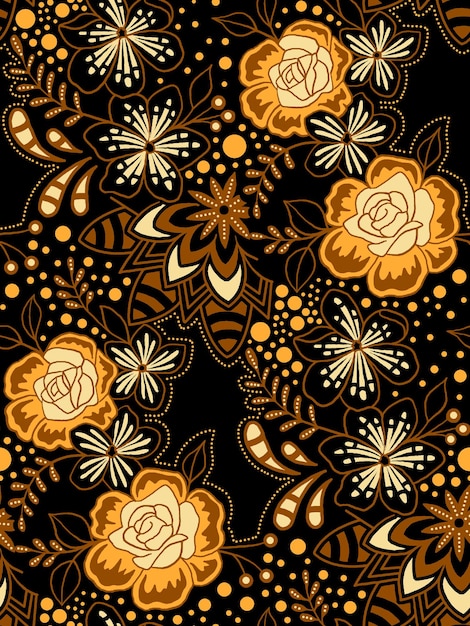 elegant vector Javanese ethnic batik pattern template