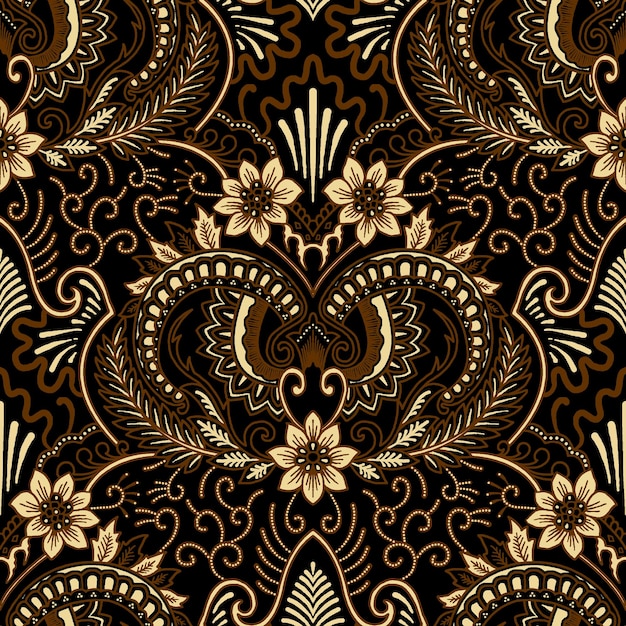 Elegant vector Javanese ethnic batik pattern template