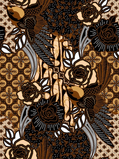 elegant vector Javanese ethnic batik pattern template