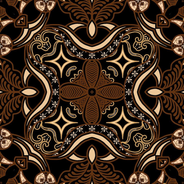 elegant vector Javanese ethnic batik pattern template