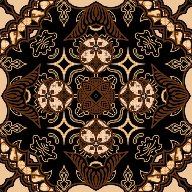 elegant vector Javanese ethnic batik pattern template