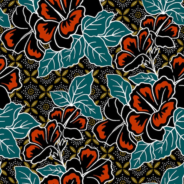 Elegant vector Javanese ethnic batik pattern template