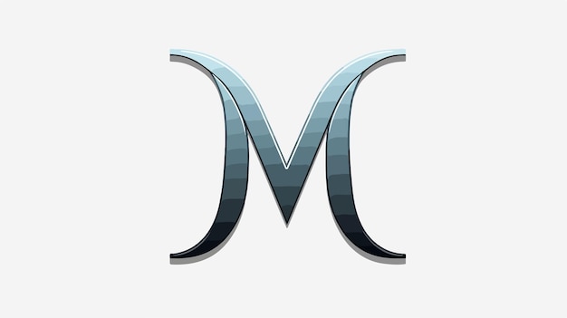 Vector elegant vector letter m symbol with oval smooth design