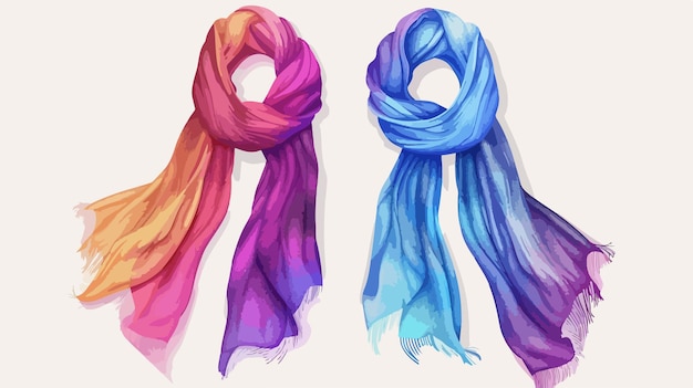 Vector elegant vector style beautiful scarf on white background