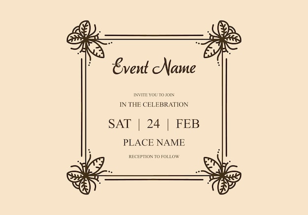 Elegant vintage frame design for invitation card