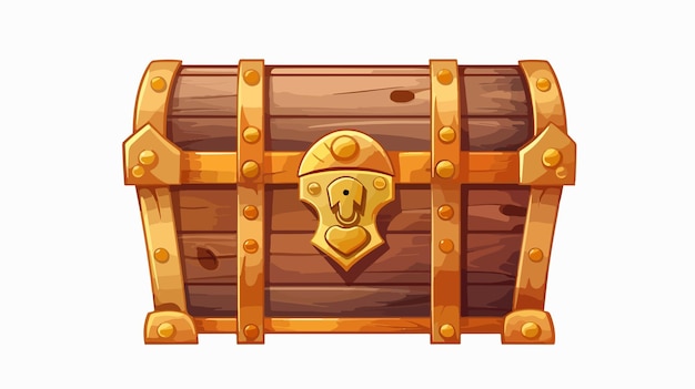 Elegant Vintage Treasure Chest Vector with Cute Funny Design