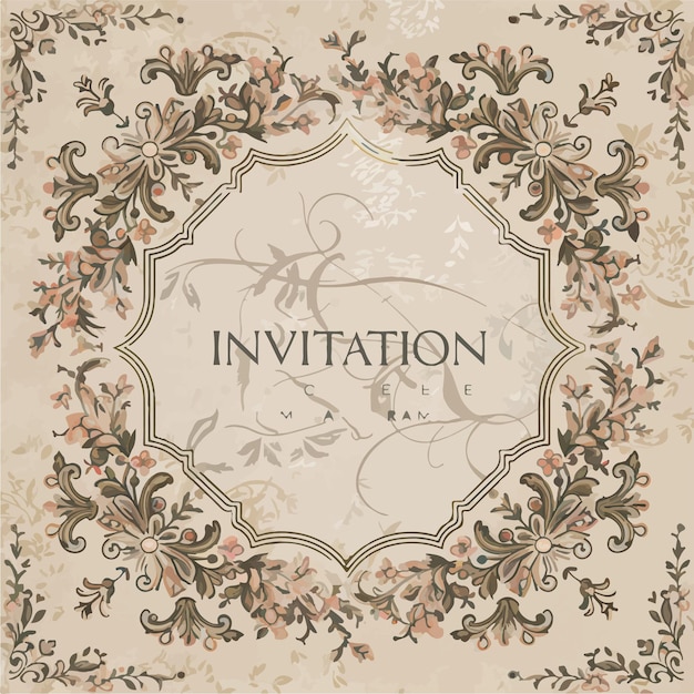 elegant and vintageinspired invitation template features a beautifully intricate ornamental frame