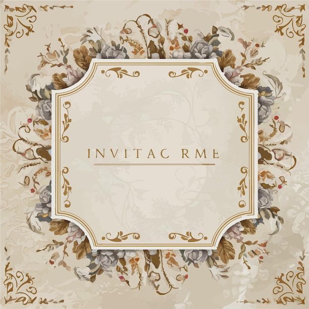 elegant and vintageinspired invitation template features a beautifully intricate ornamental frame