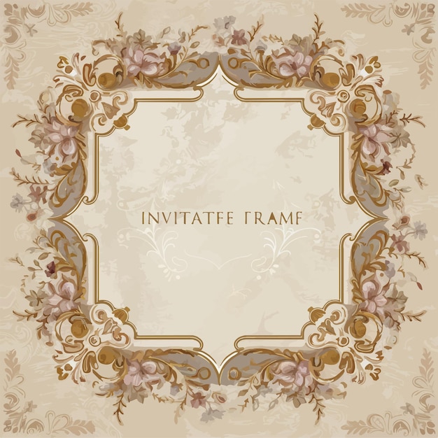 elegant and vintageinspired invitation template features a beautifully intricate ornamental frame