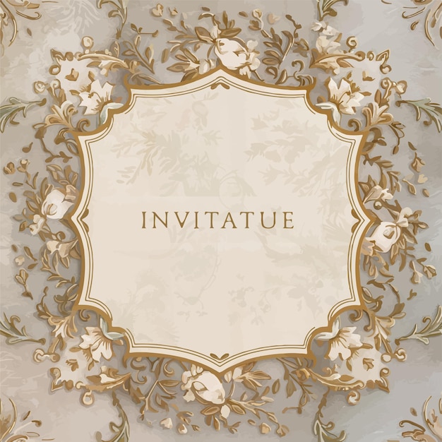 elegant and vintageinspired invitation template features a beautifully intricate ornamental frame