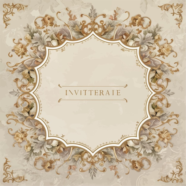 elegant and vintageinspired invitation template features a beautifully intricate ornamental frame