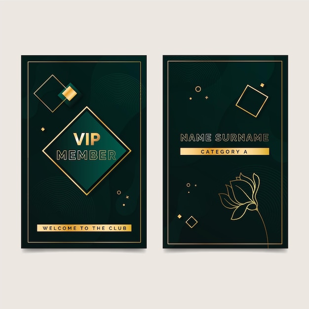 Elegant vip card with golden details