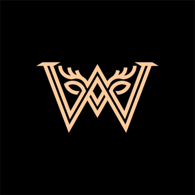 Elegant w and Deer line logo