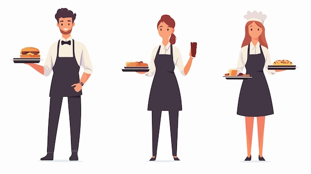 Elegant Waiters in Uniform Serving Concept of Professional Service in Hospitality Industry