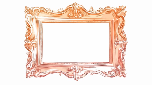 Vector elegant warm gradient line drawing of picture frame