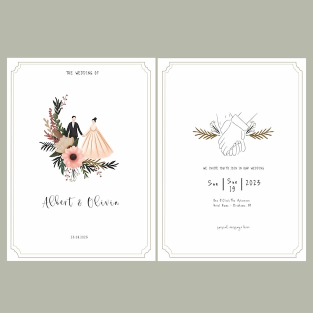 Elegant WarmToned Floral Wedding Invitation with Rustic Accents