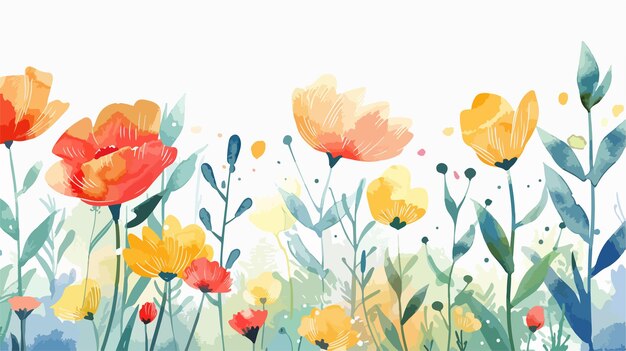 Elegant Watercolor Background with Floral Elements