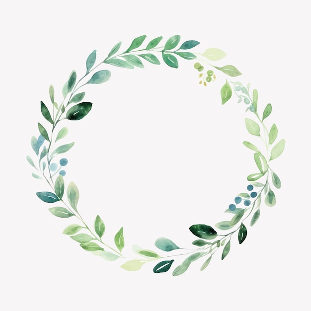 Vector elegant watercolor botanical wreath