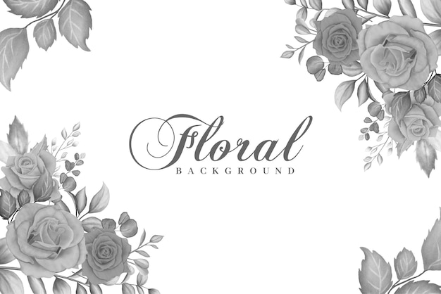 Elegant Watercolor Floral Background with Dark Floral Leaves