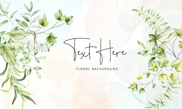 elegant watercolor greenery leaves floral background