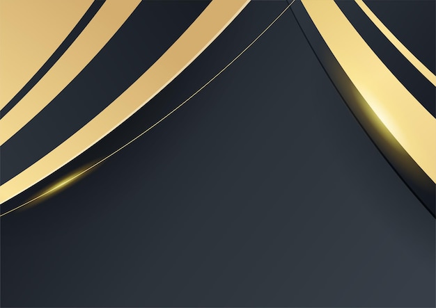 Elegant wavy black gold background with overlap layer. Suit for business, corporate, institution, party, festive, seminar, and talks