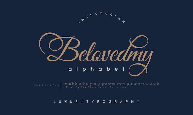 Elegant wedding fashion font alphabet Minimal modern urban fonts for logo luxury brand