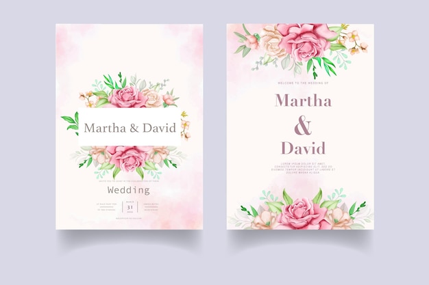 Elegant wedding invitation card set template