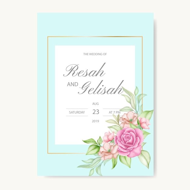 Elegant wedding invitation card template