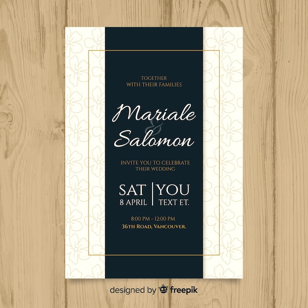 Elegant wedding invitation card template