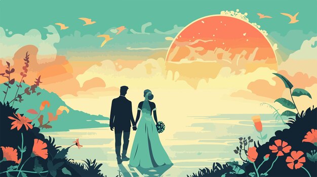 Vector elegant wedding invitation design vector illustration eps10