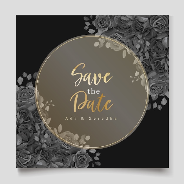 Elegant wedding invitation design with floral motif