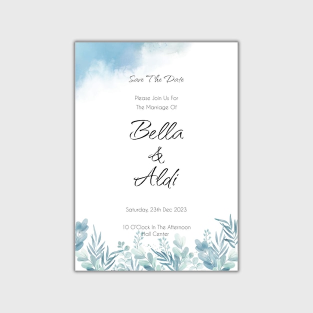 Elegant wedding invitation floral design