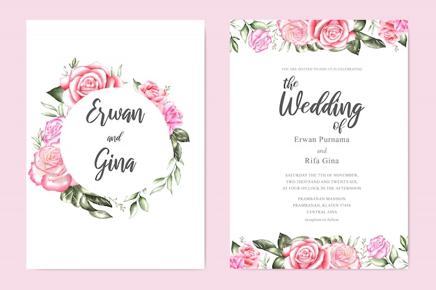 elegant wedding invitation template card design