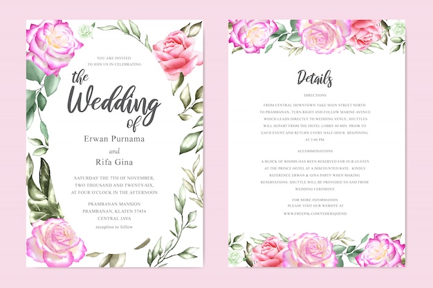 elegant wedding invitation template card design