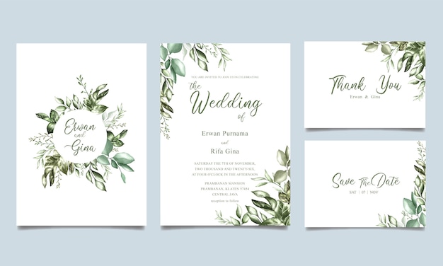 Vector elegant wedding invitation template card design