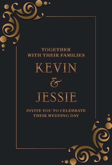 Elegant wedding invitation with pattern motif