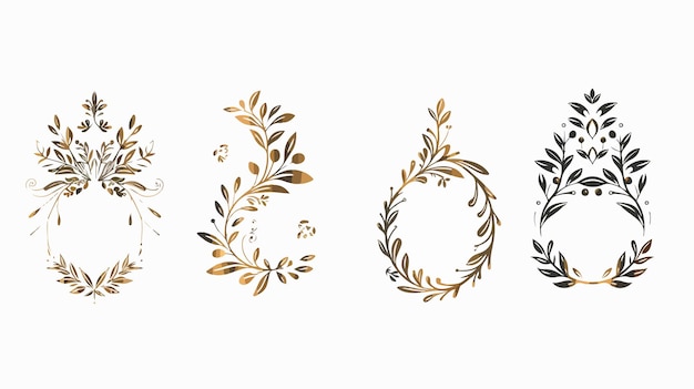 Elegant Wedding Monograms HandDrawn Logo Design