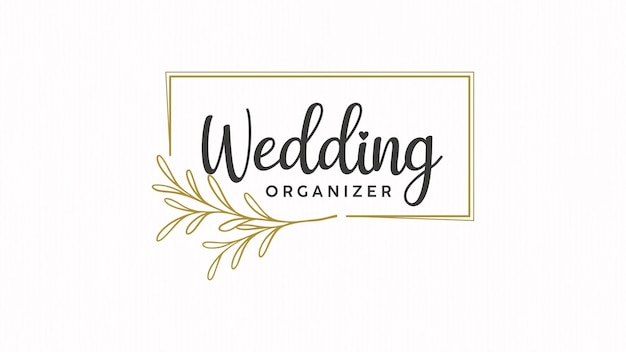 Vector elegant wedding organizer logo